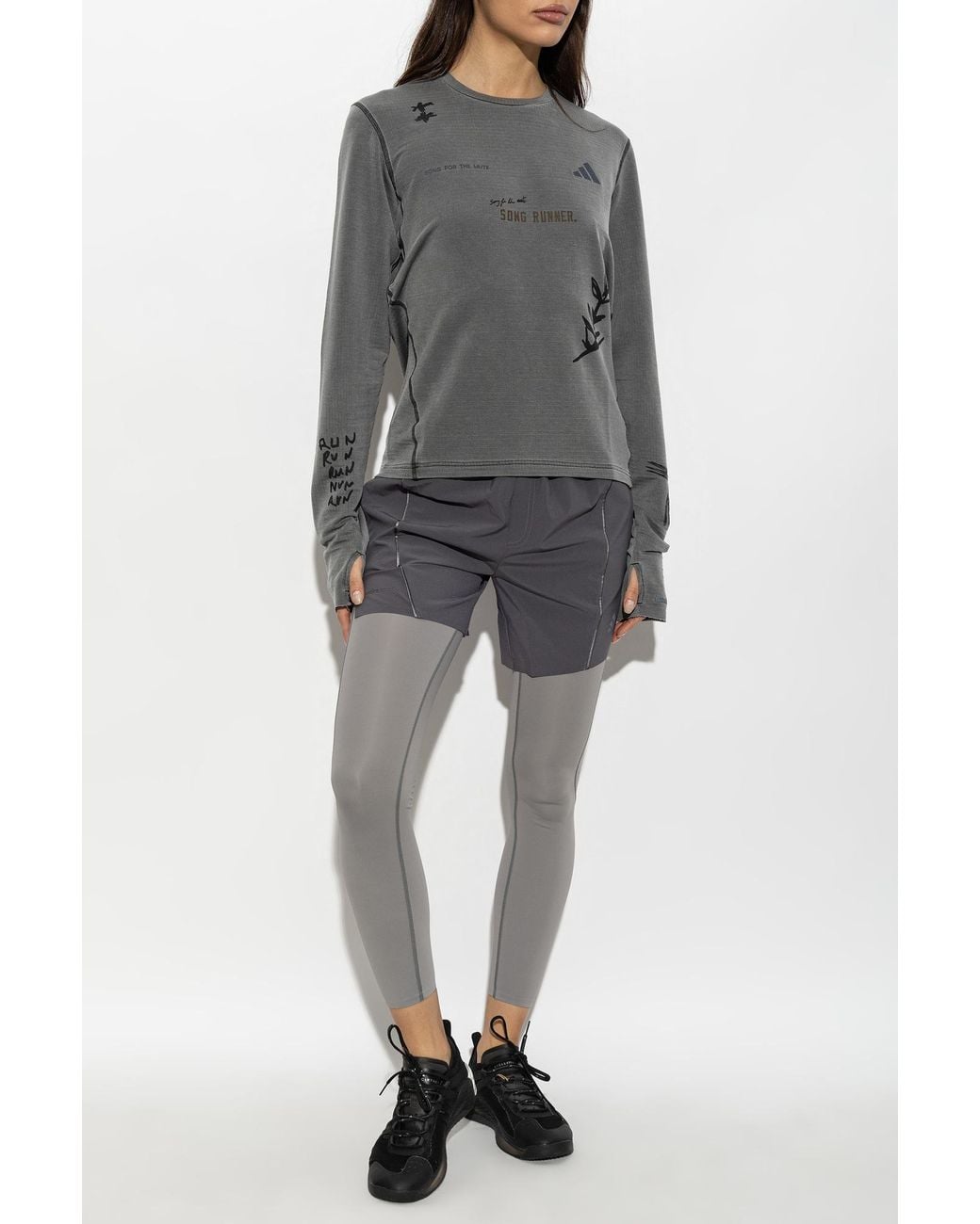 Adidas Originals Gray Long-Sleeve Sports Top