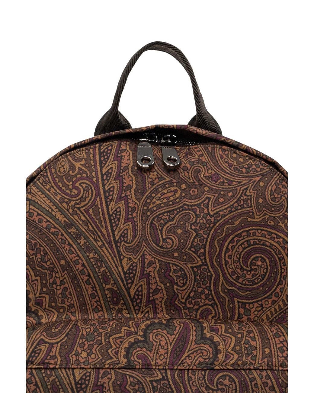 Etro Brown Patterned Backpack for men