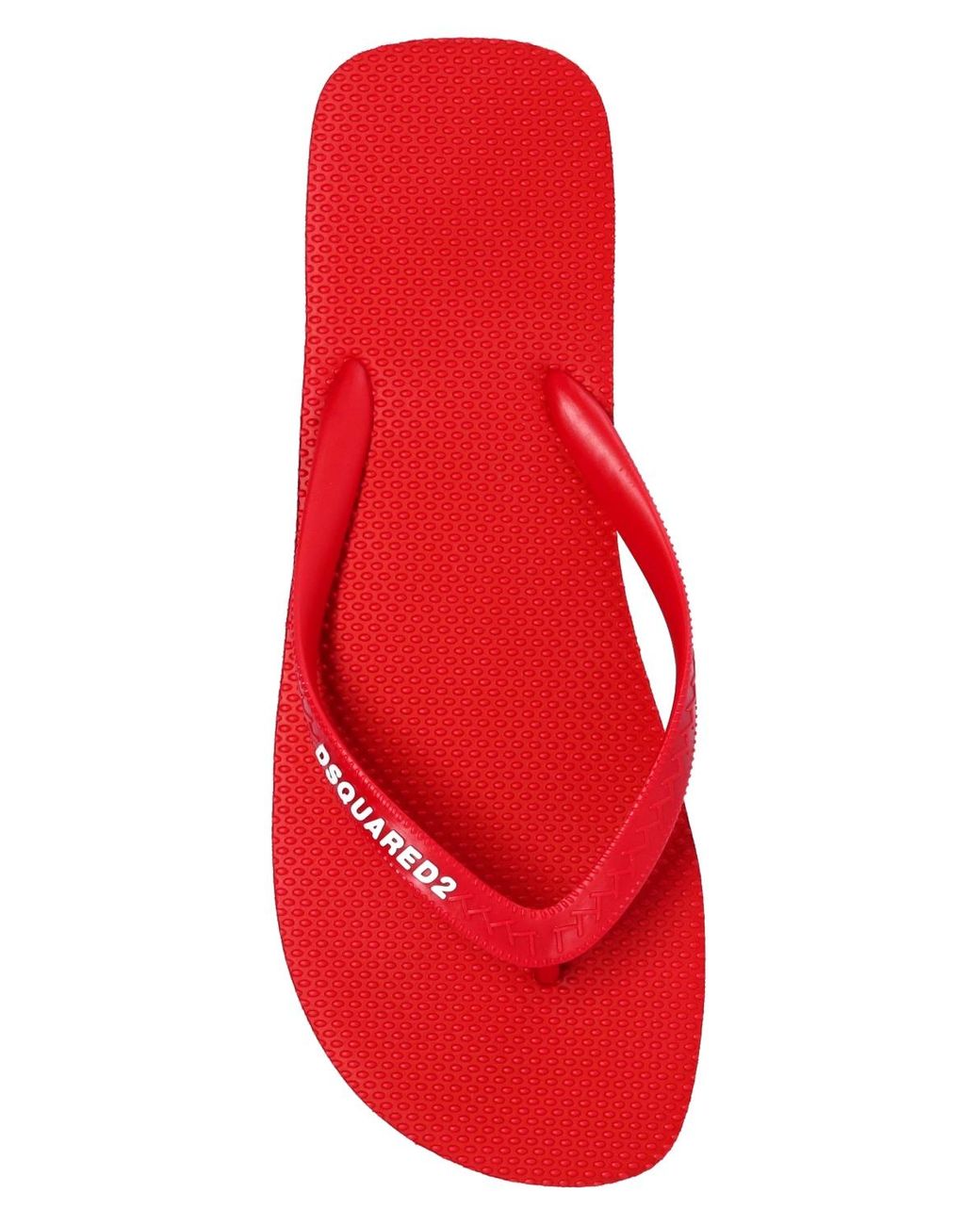 DSquared² Rubber Flip-flops With Logo in Red for Men | Lyst