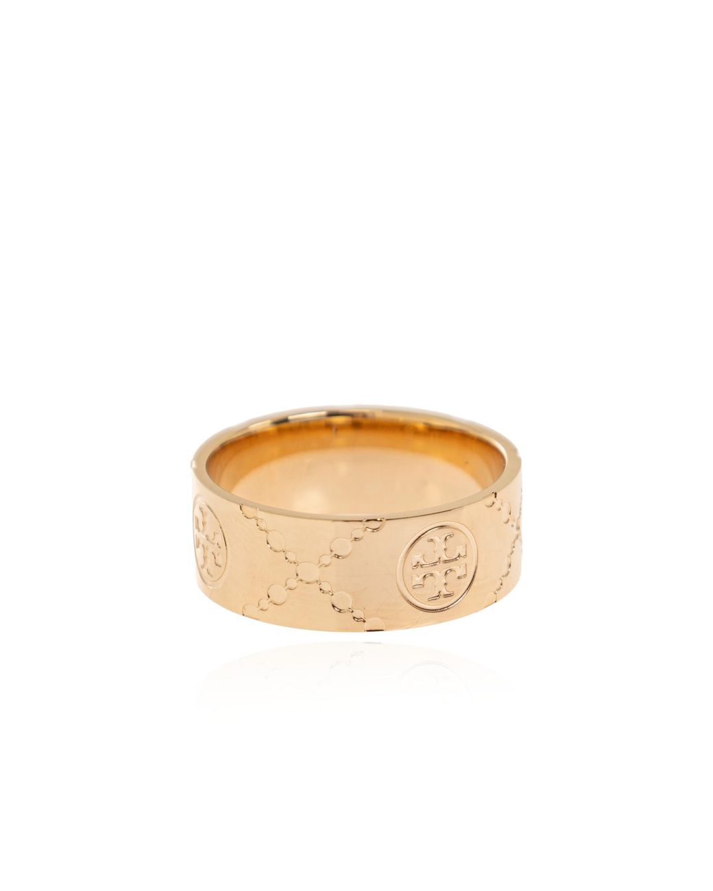 Tory Burch Black Ring With Engraved Logo