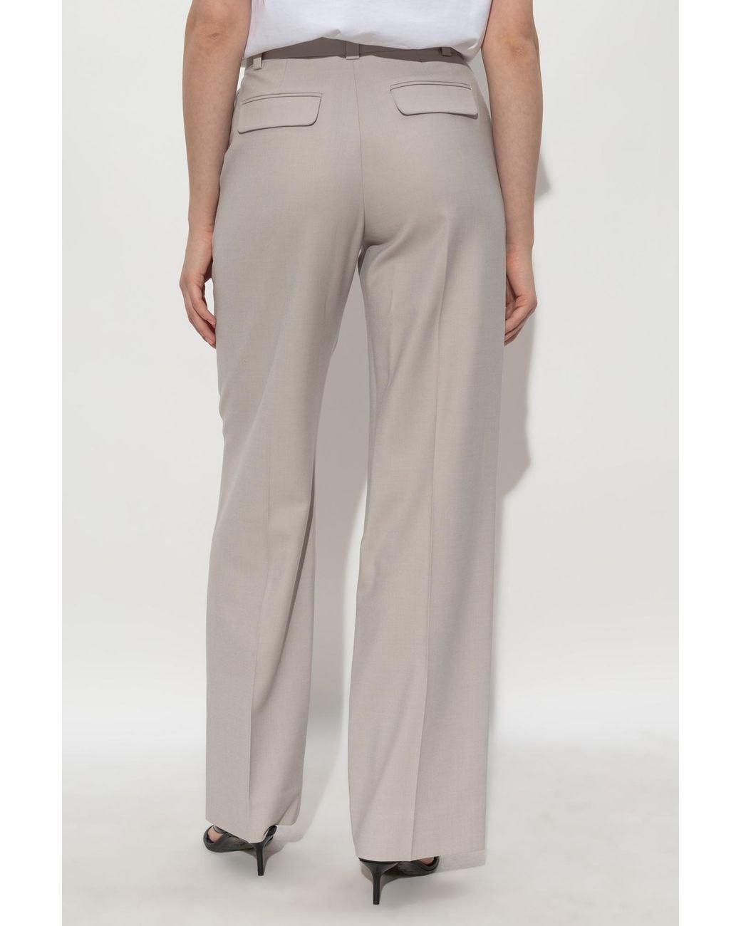 Victoria Beckham Gray Creased Trousers