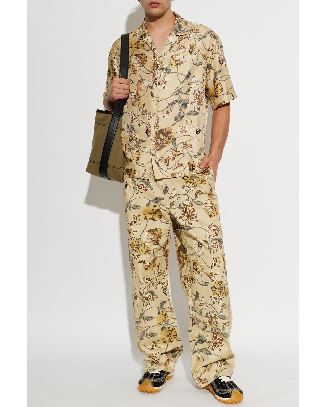 KENZO Natural Silk Short-Sleeved Shirt for men