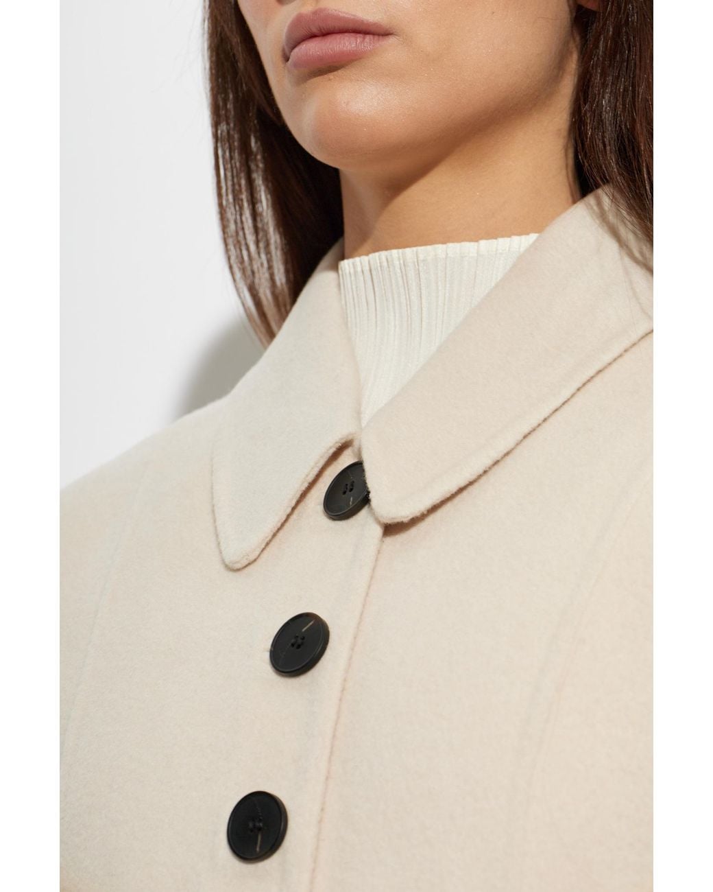 By Malene Birger White Wool Coat 'Magdalena'