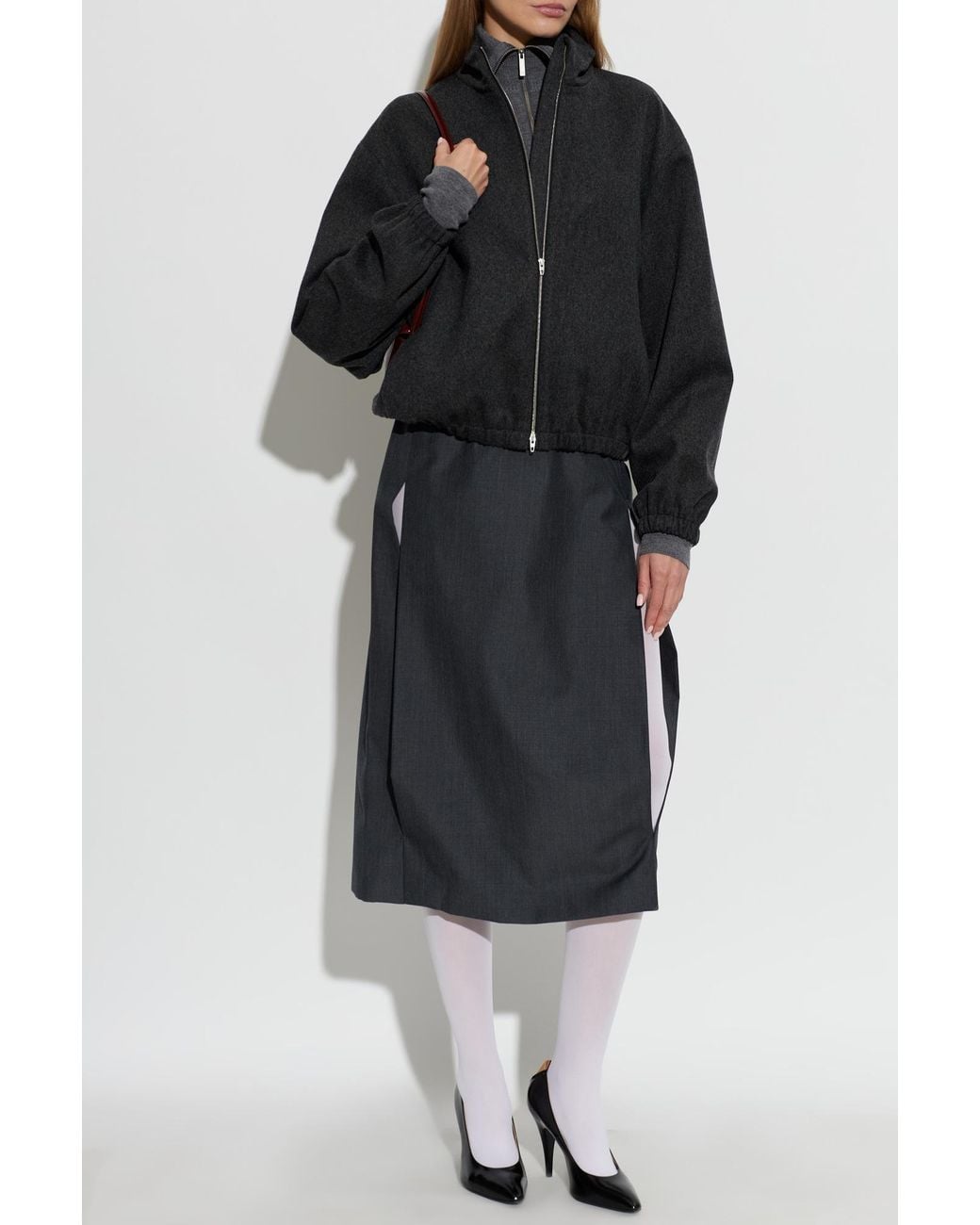 Jil Sander Black Wool Jacket With Stand Collar