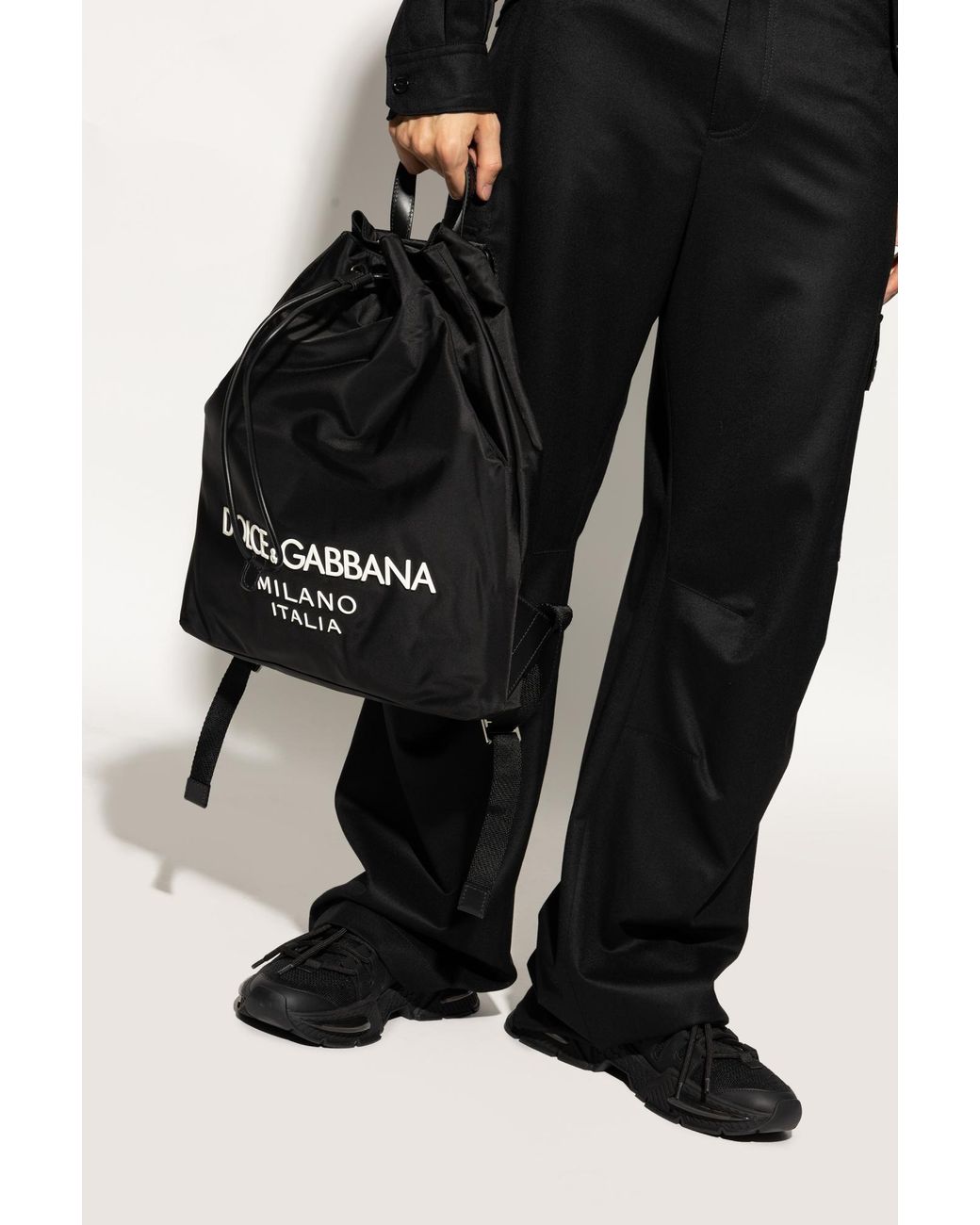 Dolce & Gabbana Black Backpack With Logo for men