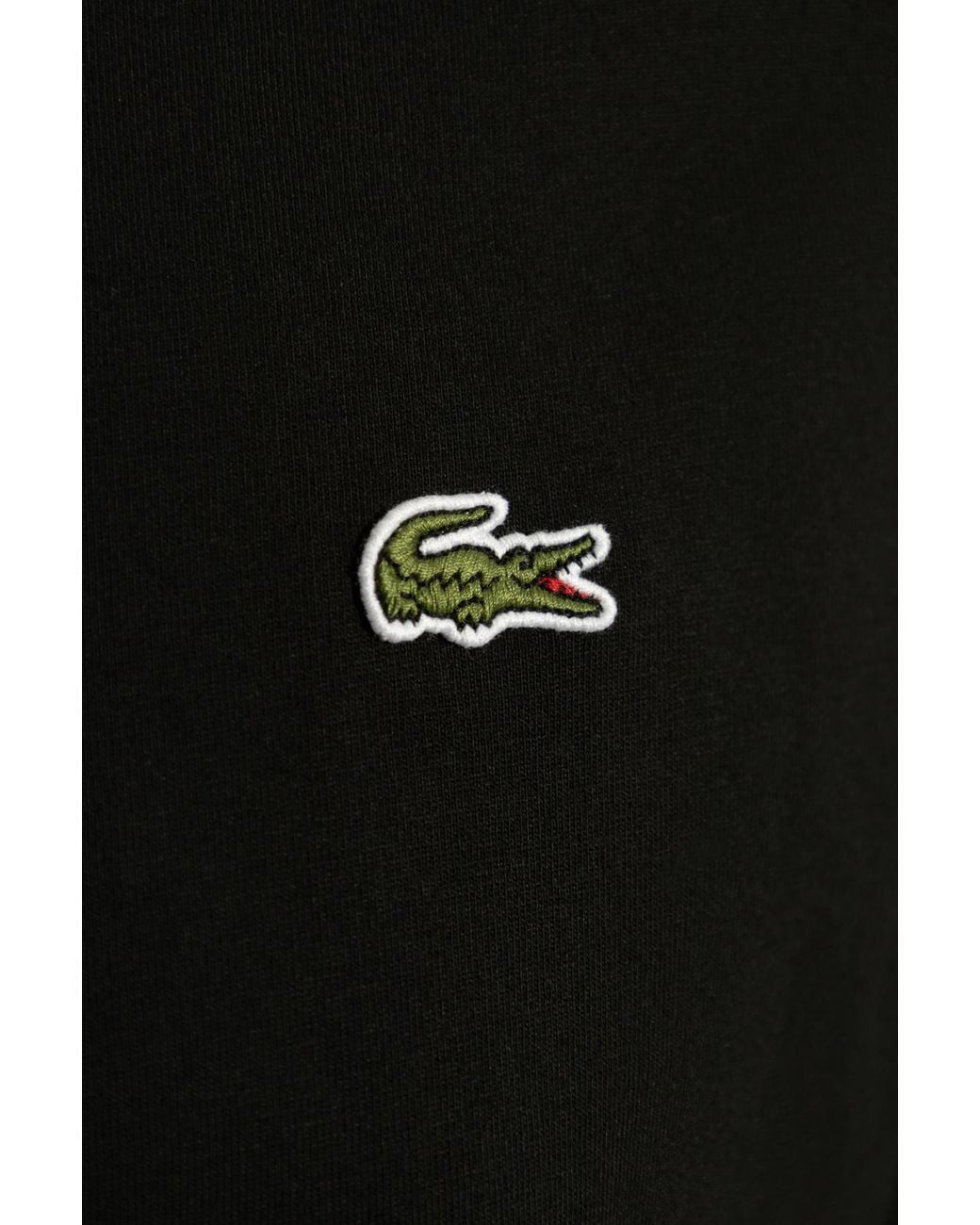 Lacoste Black T-Shirt With Logo Patch for men