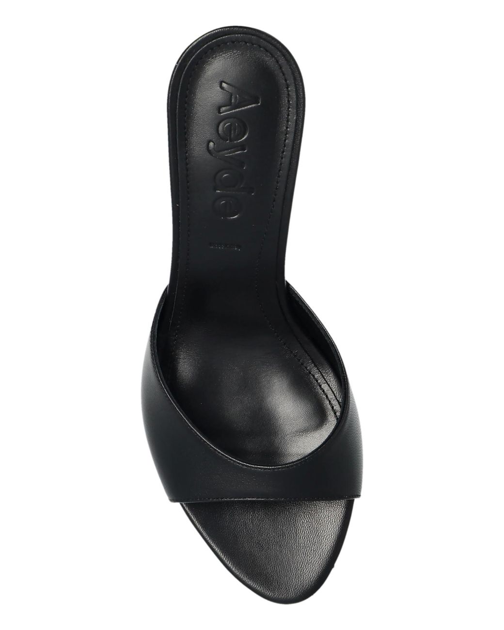 Aeyde Black Heeled Mules "Samia"