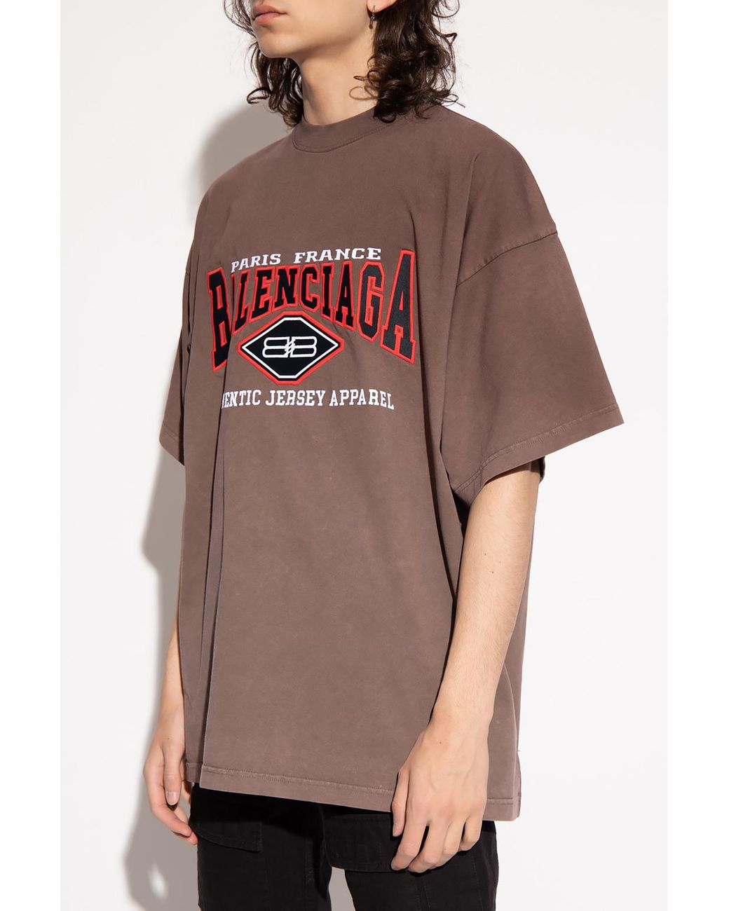 Balenciaga t shirt womens brown outlet