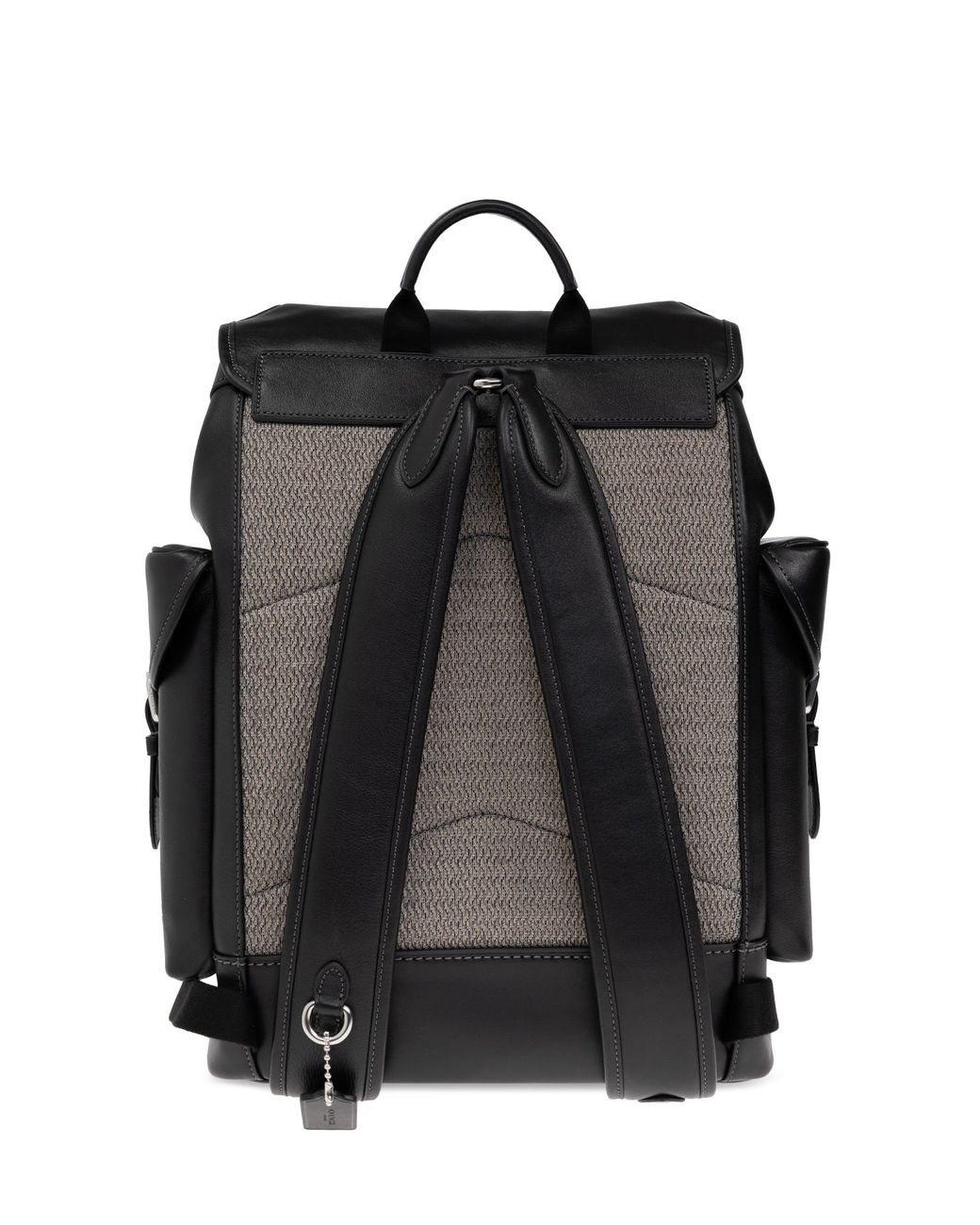 COACH Black Leather Backpack Hitch for men