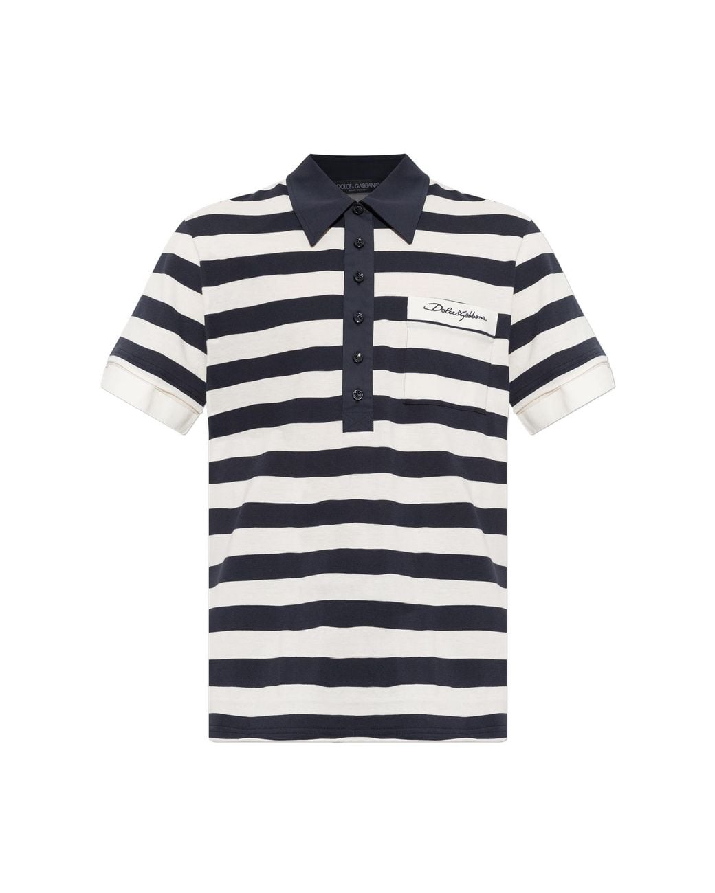 Dolce & Gabbana Blue Polo Shirt With Pocket for men