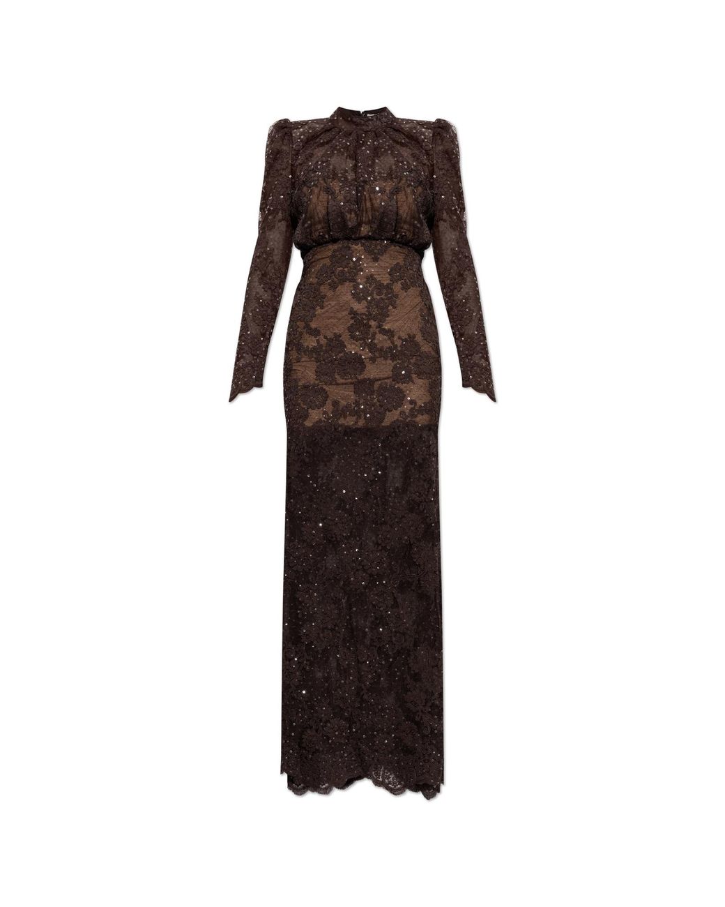 Self-Portrait Brown Sequin Maxi Dress