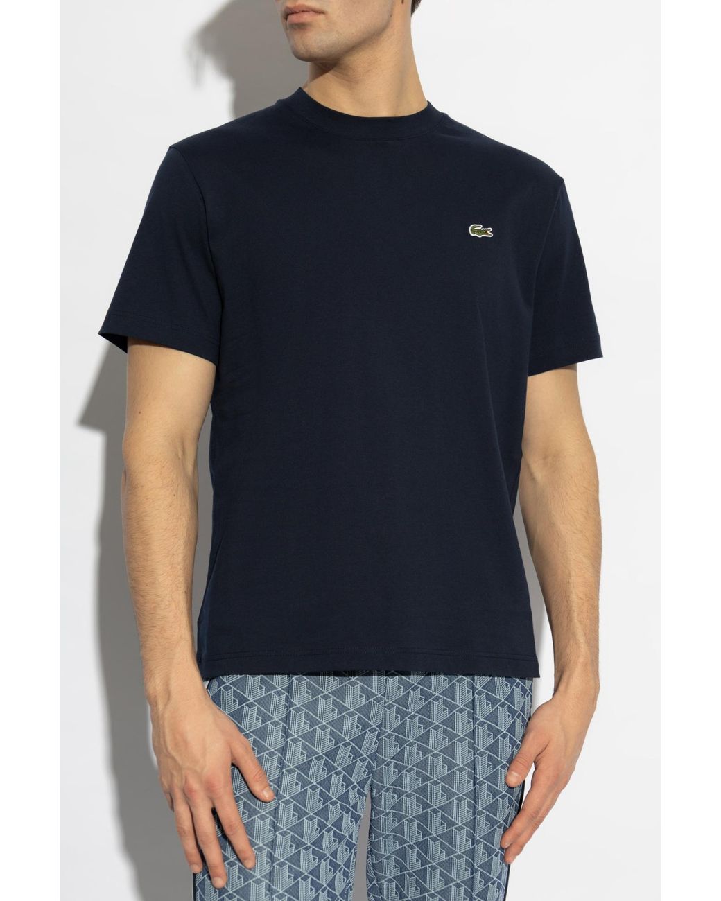 Lacoste Blue T-Shirt With Logo Patch for men