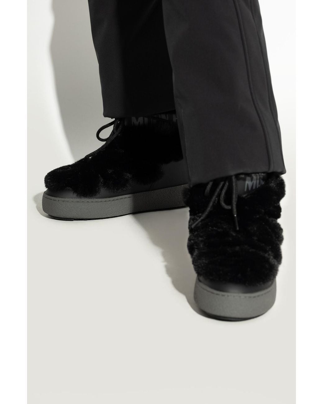 Moon Boot Black Snow Boots 'Mb Ltrack Faux Fur Wp'