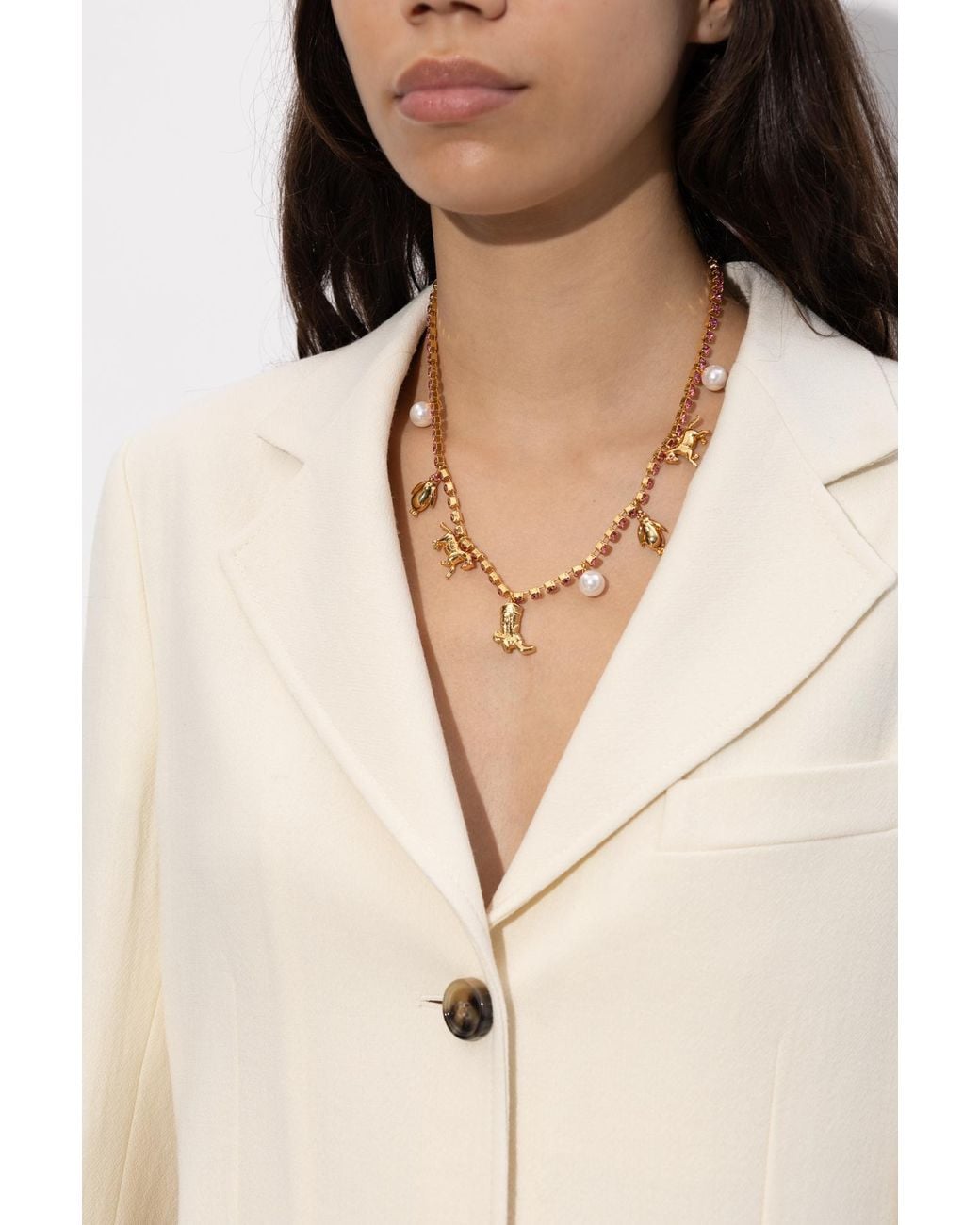 Marni White Necklace With Pendants