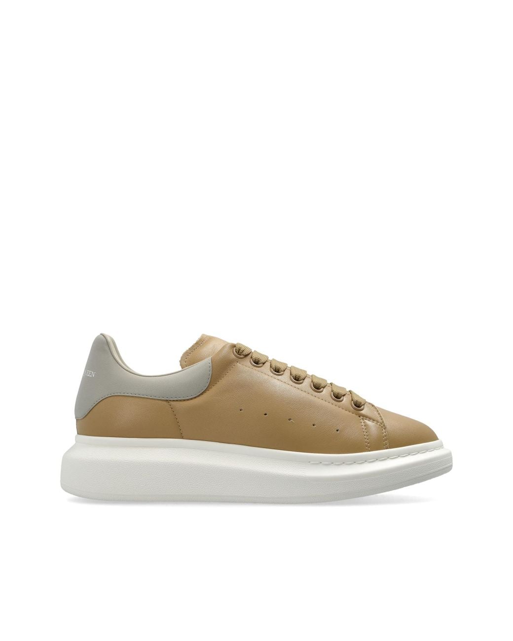McQueen Natural Leather Sports Shoes With Logo for men