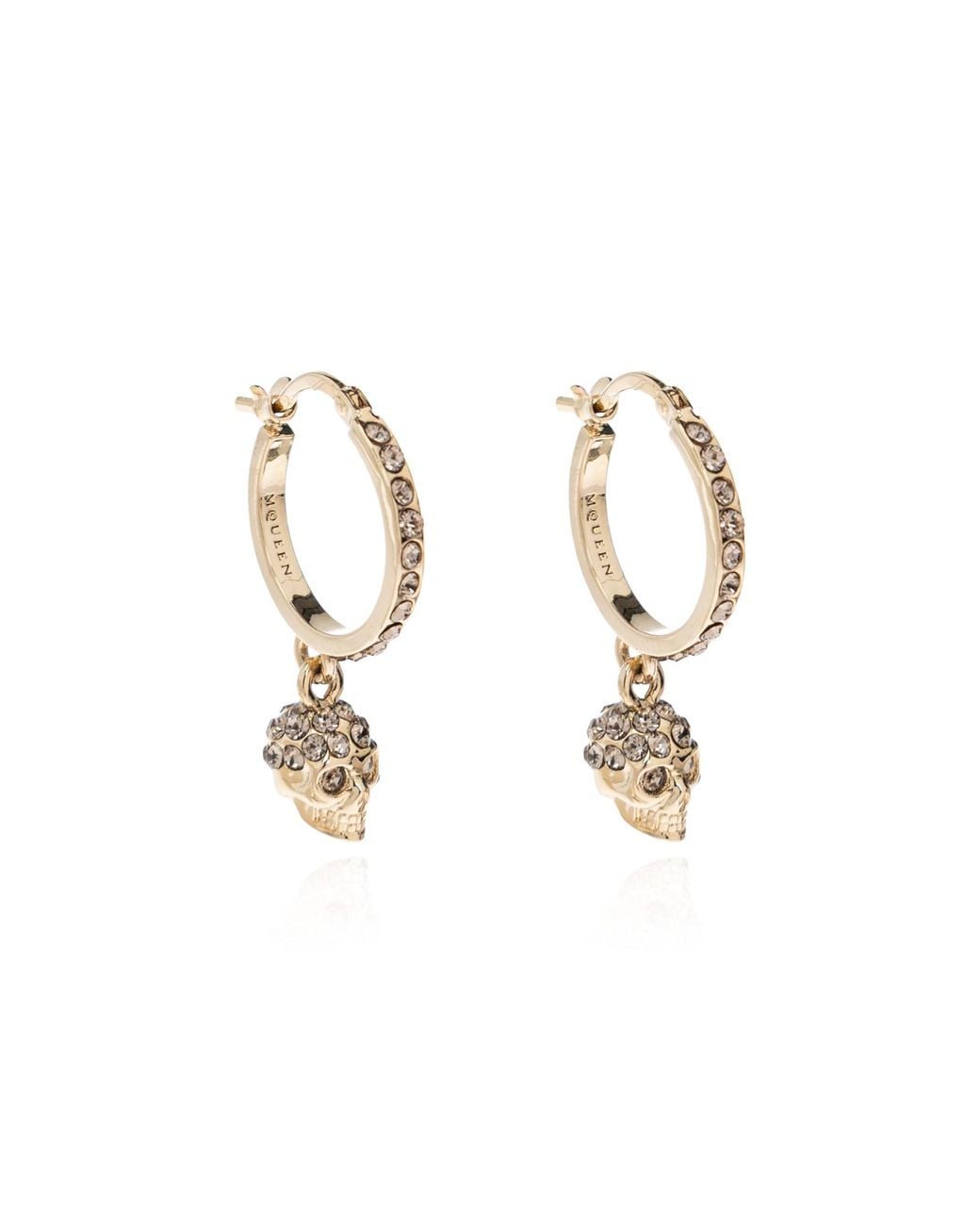 McQueen Metallic Earrings With Shimmering Crystals
