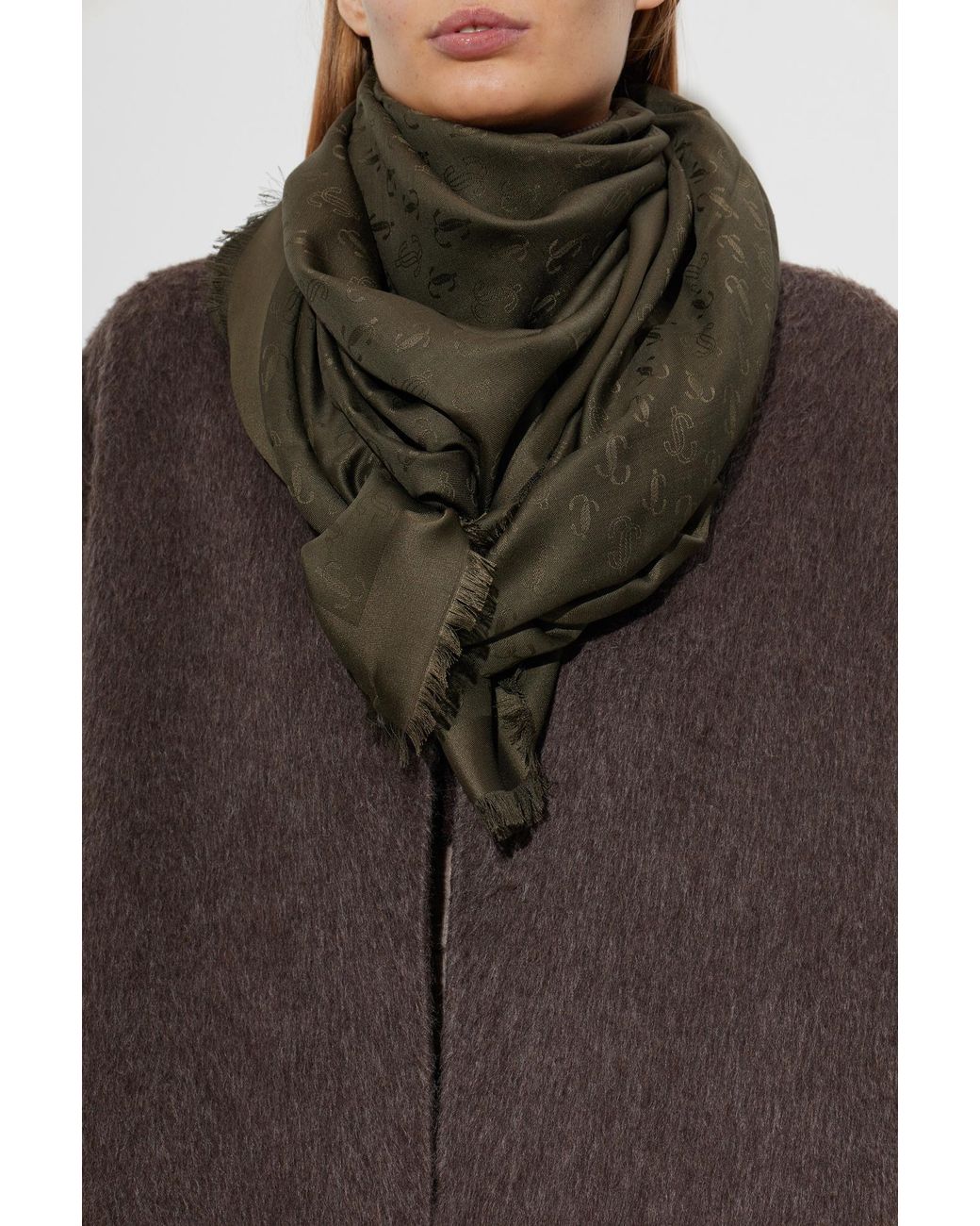 Jimmy Choo Black Monogram Scarf