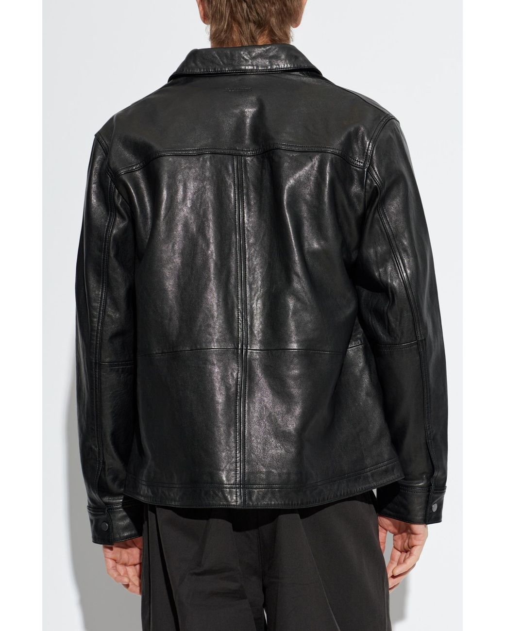 AllSaints Black Leather Jacket "Saxon" for men
