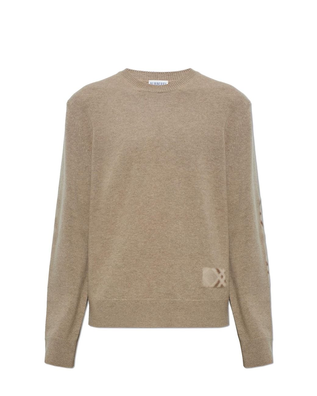 Burberry Natural Wool Sweater With A Crew Neck for men
