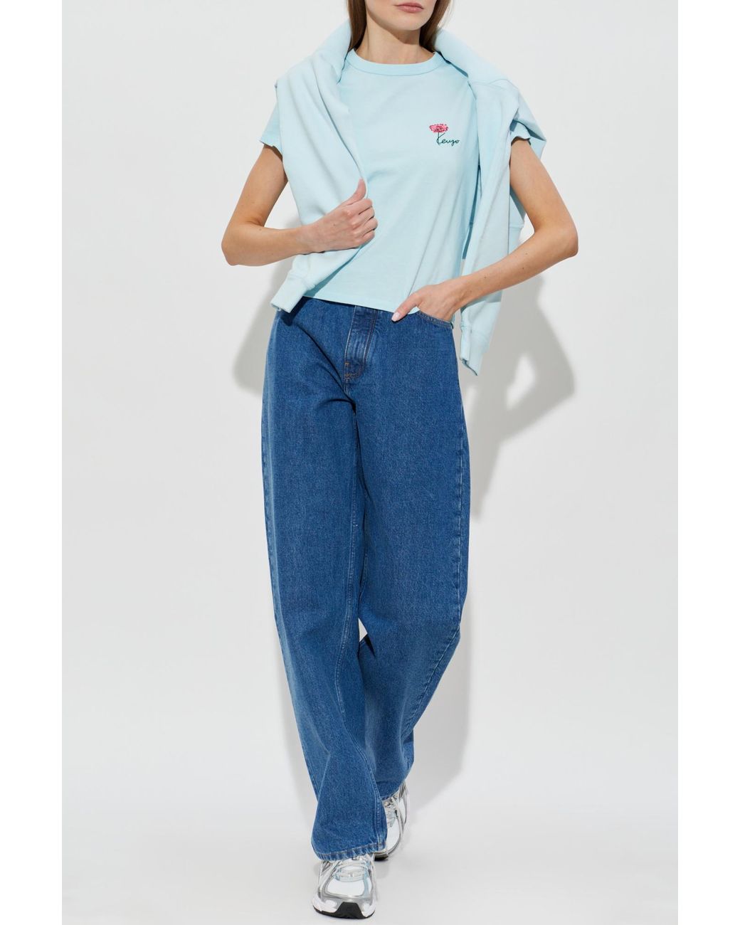KENZO Blue T-Shirt With Logo