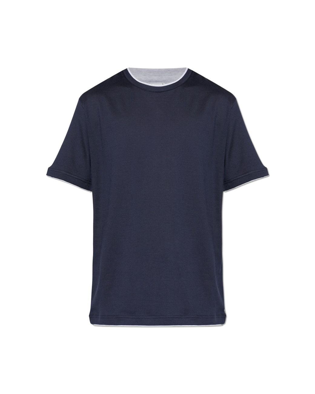 Eleventy Blue Cotton T-Shirt With Round Neckline for men