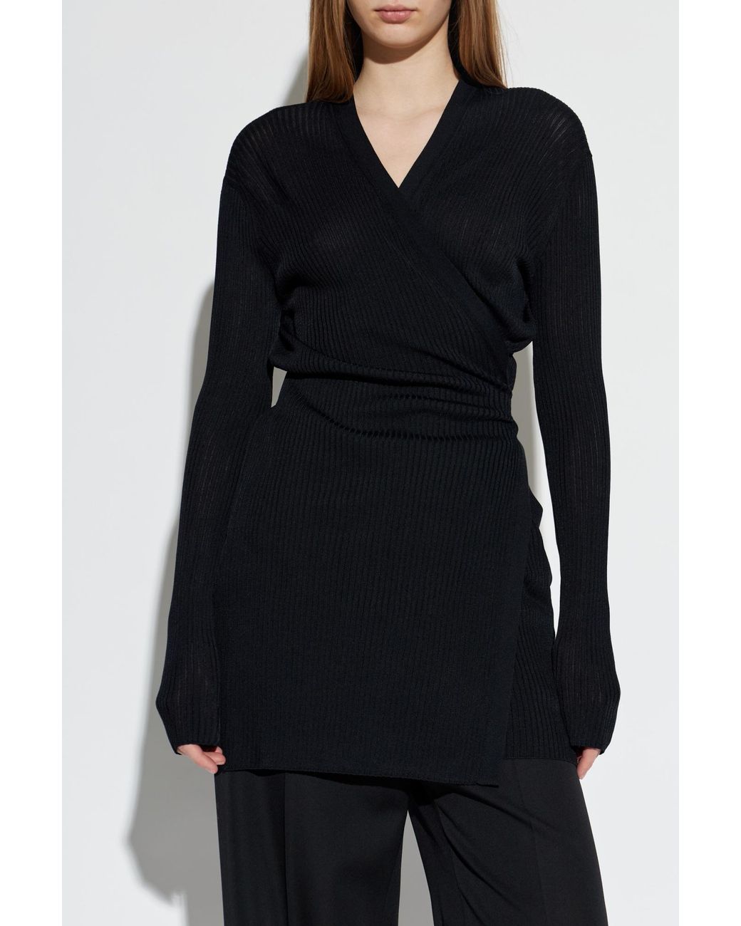 Balenciaga Black Wrap-Tie Cardigan