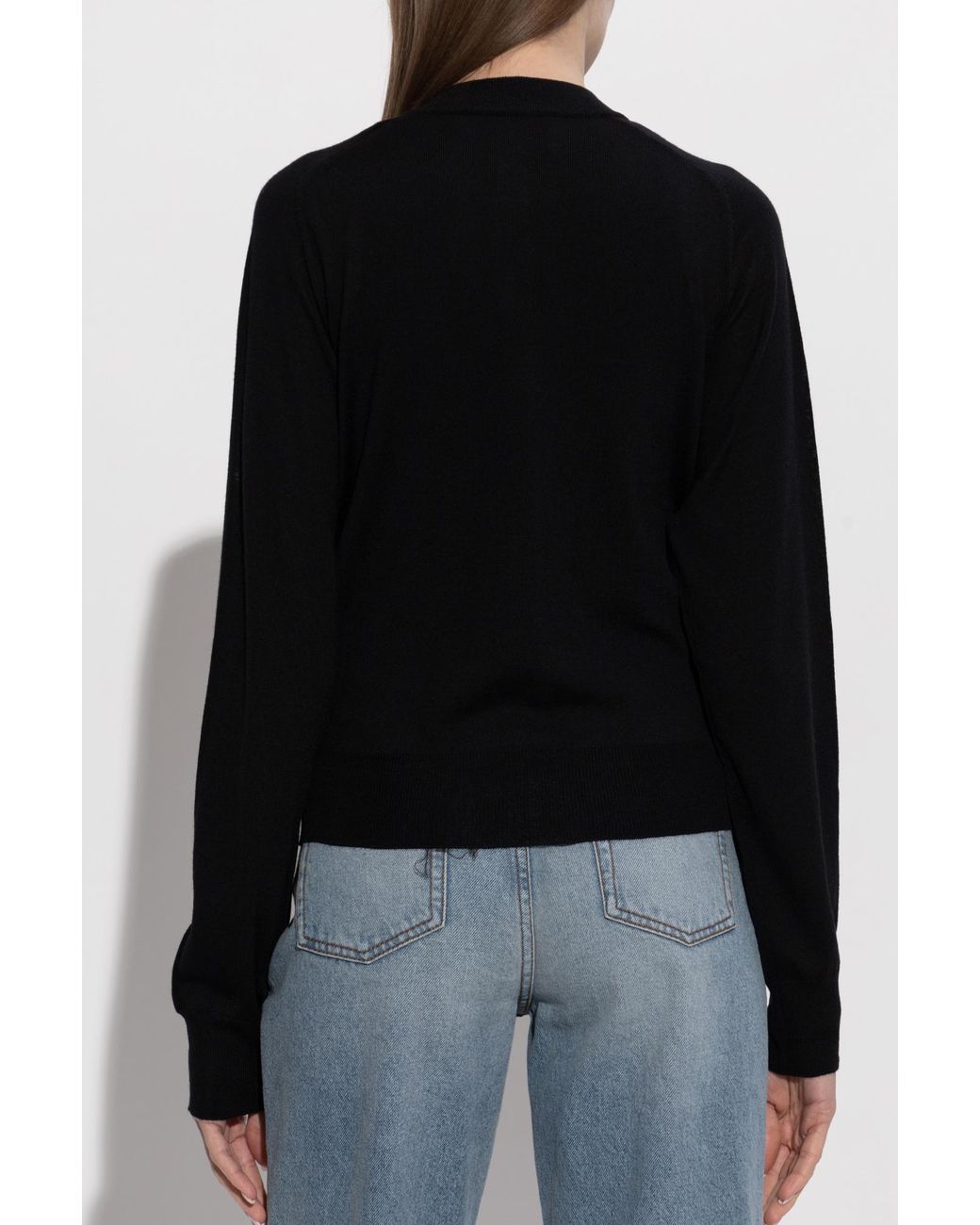 AMI Black Wool Cardigan