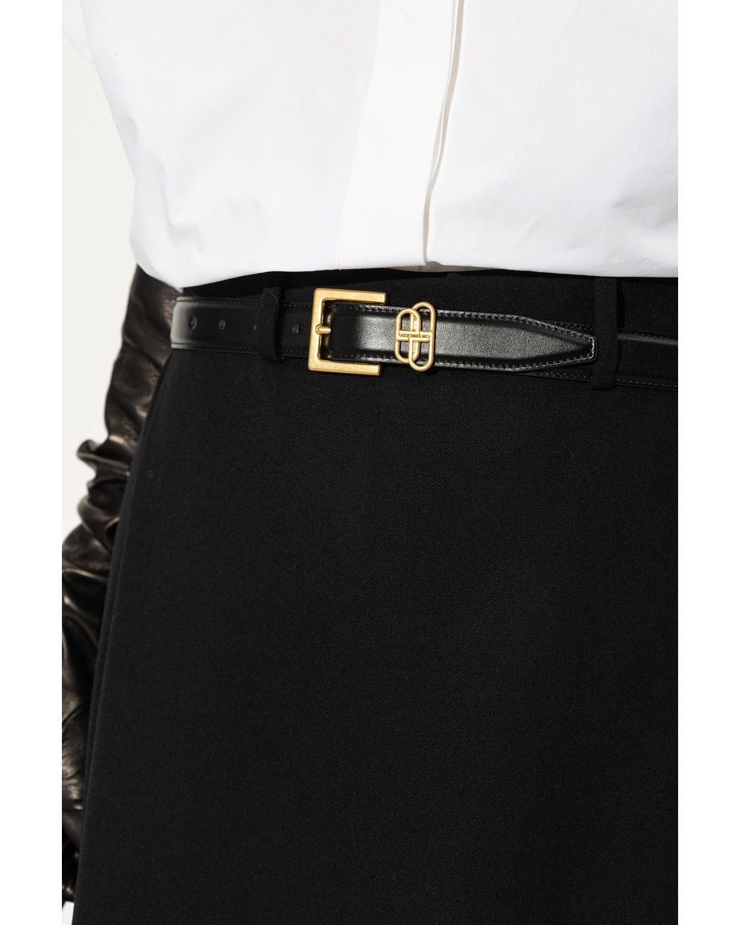 Balenciaga Black Leather Belt