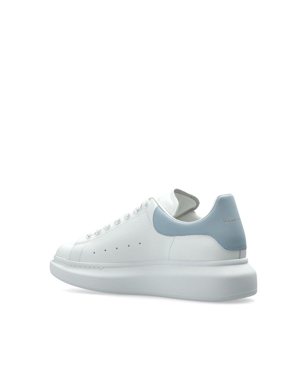 McQueen White Leather Sports Shoes With Logo for men