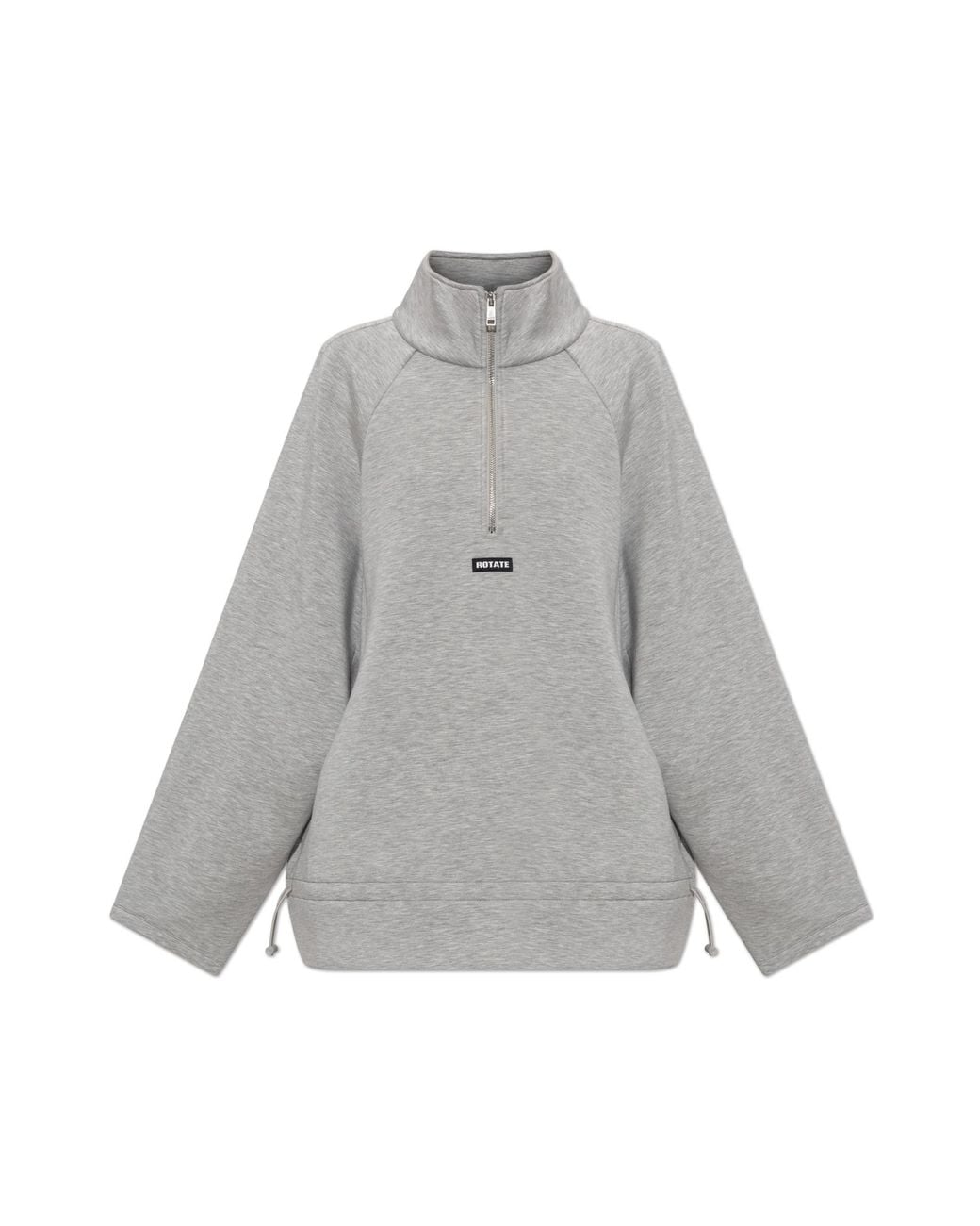 ROTATE BIRGER CHRISTENSEN Gray Sweatshirt With Logo Patch