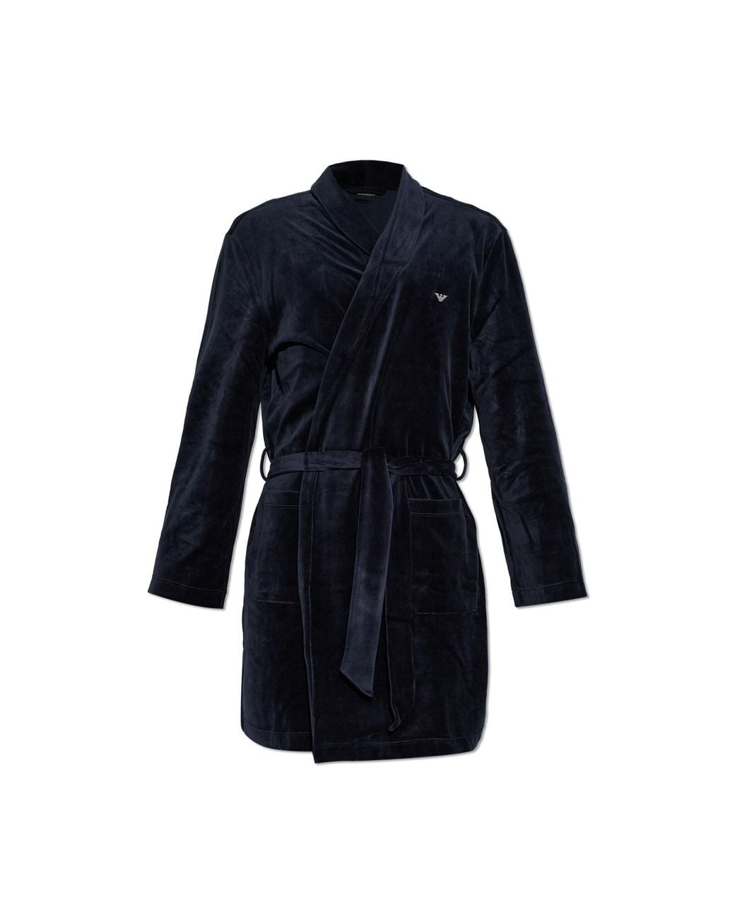 Emporio Armani Blue Belted Bathrobe for men