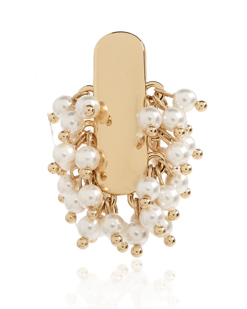 Self-Portrait Natural Earrings With Glass Pearls