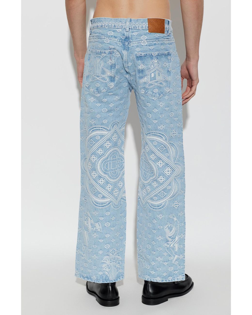Casablanca Blue Patterned Jeans for men