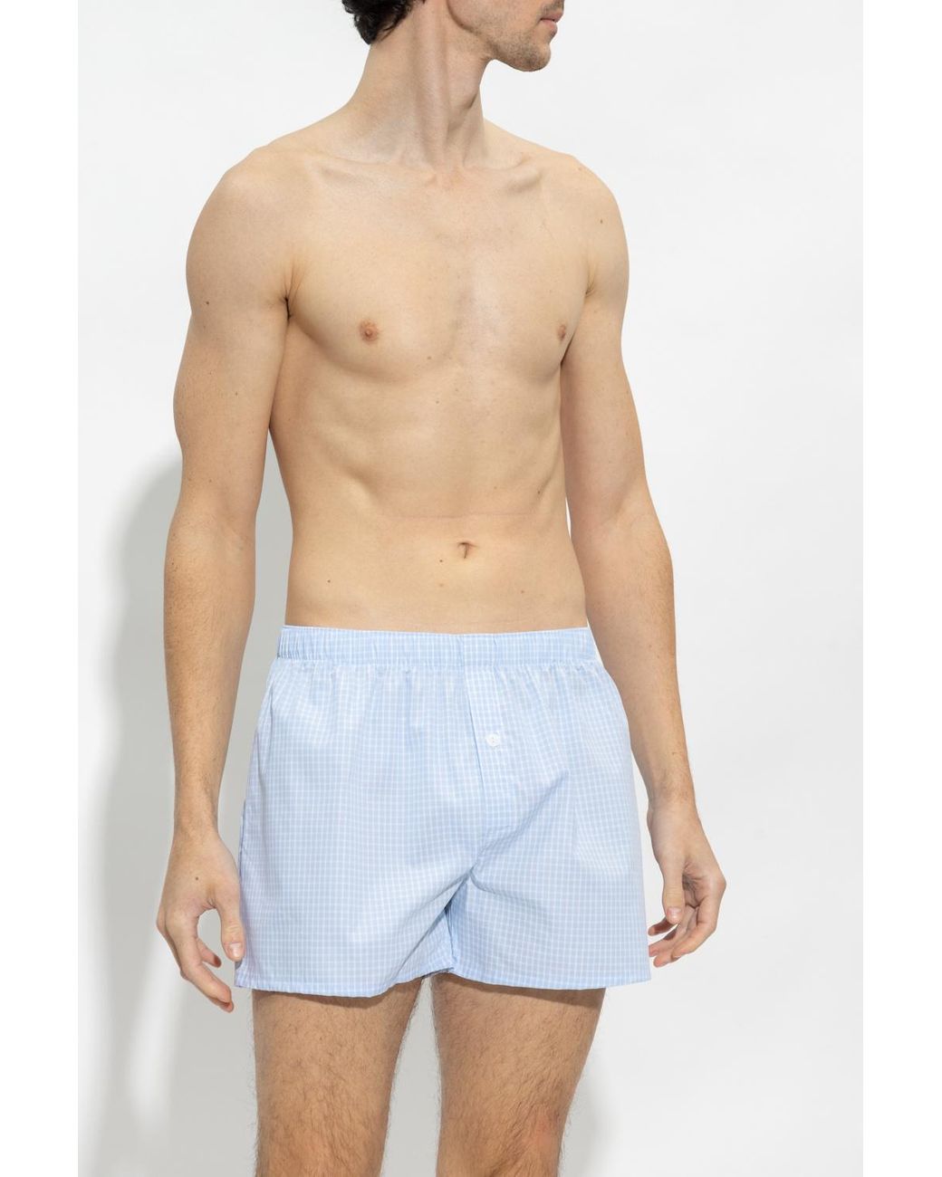 Hanro Blue Cotton Boxers for men