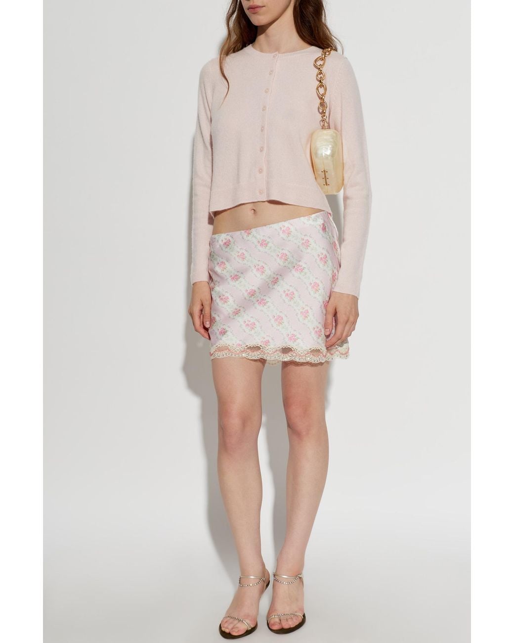 LoveShackFancy Natural Short Skirt 'Bernes'