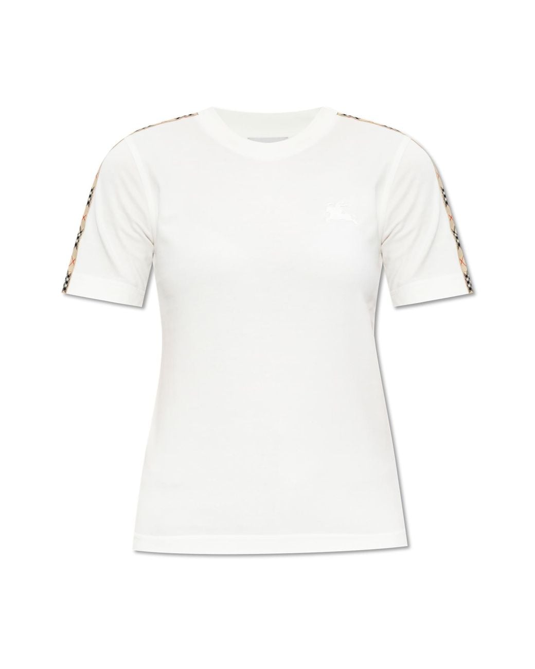 Burberry White T-Shirt With Embroidered Logo