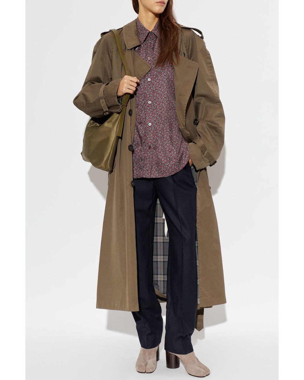 Maison Margiela Natural Trench Coat With Belt