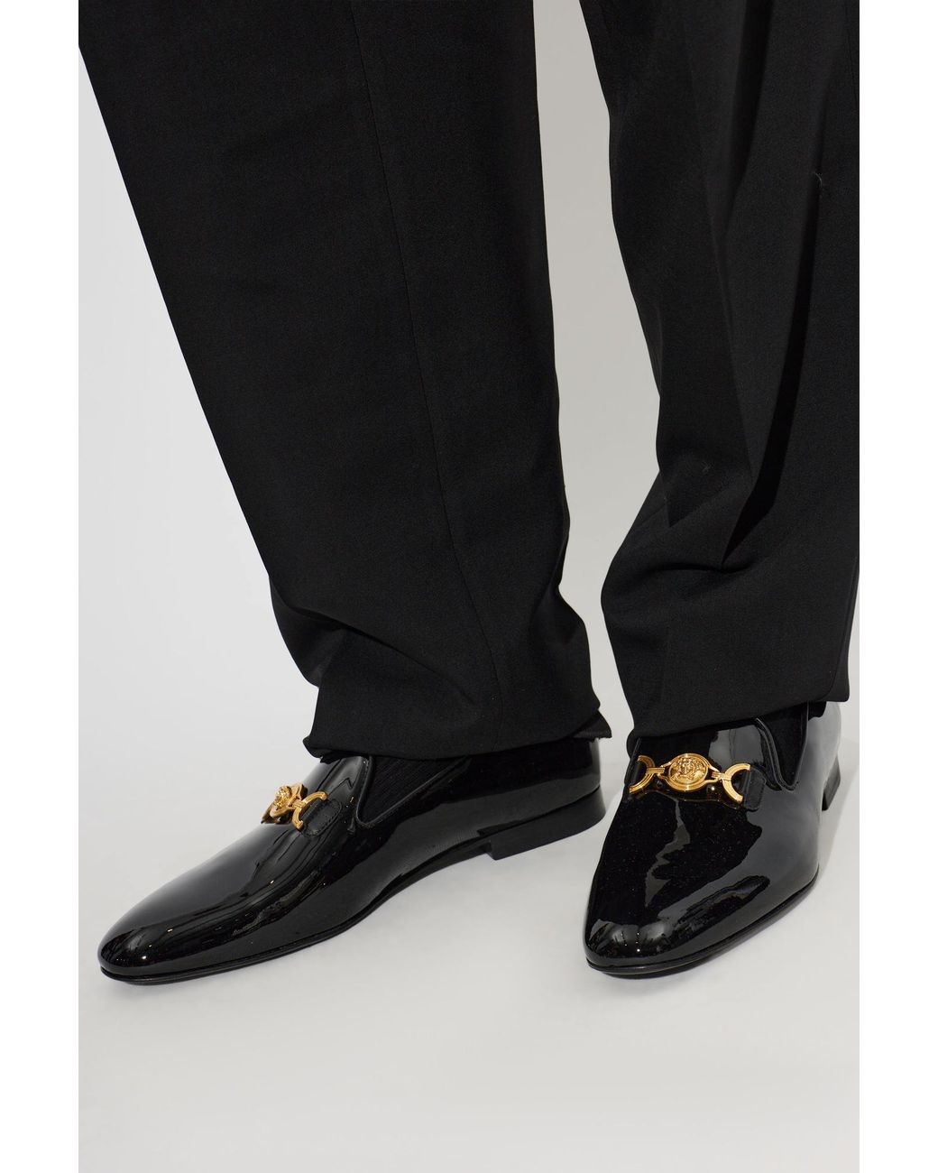 Versace Black 'Gala' Leather Shoes for men