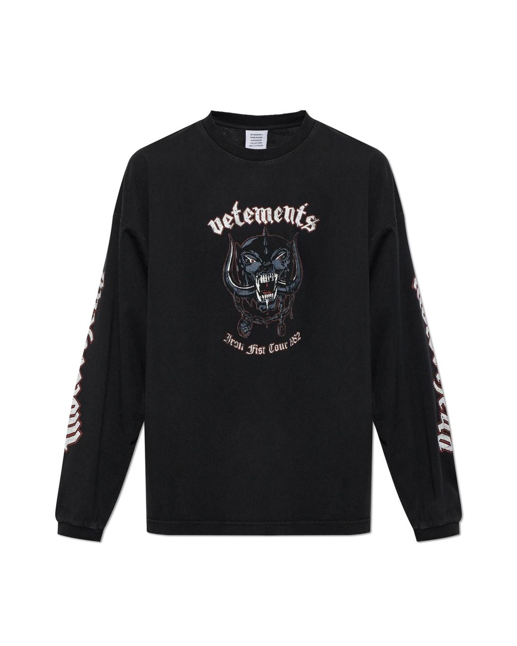 Vetements Black T-Shirt With Print for men