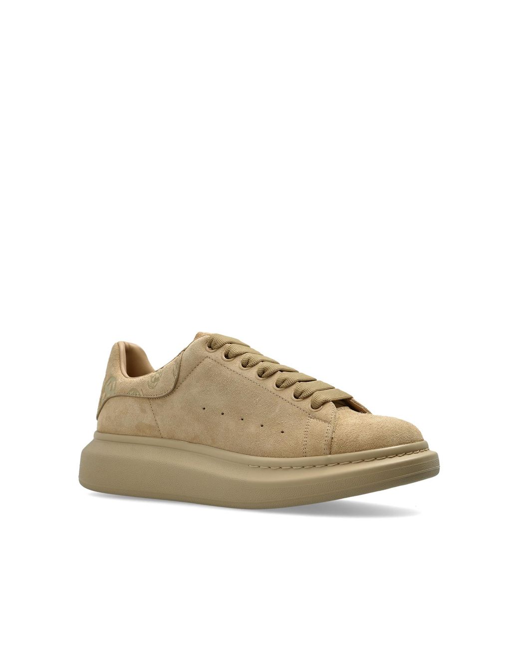 McQueen Brown Leather Sports Shoes With Logo for men