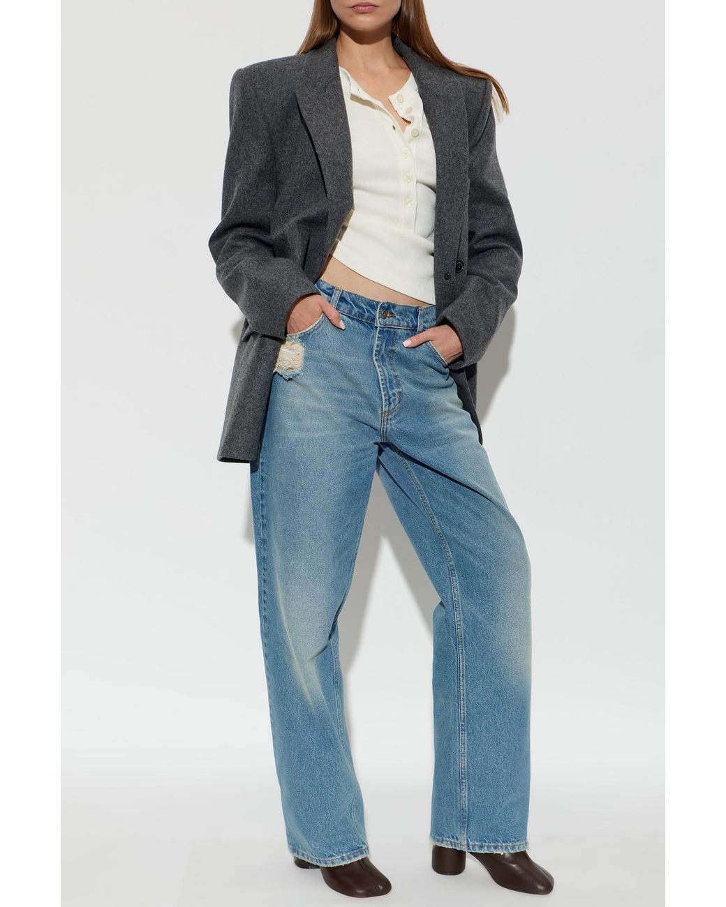 The Mannei Black Wool Blazer With A Single Vent