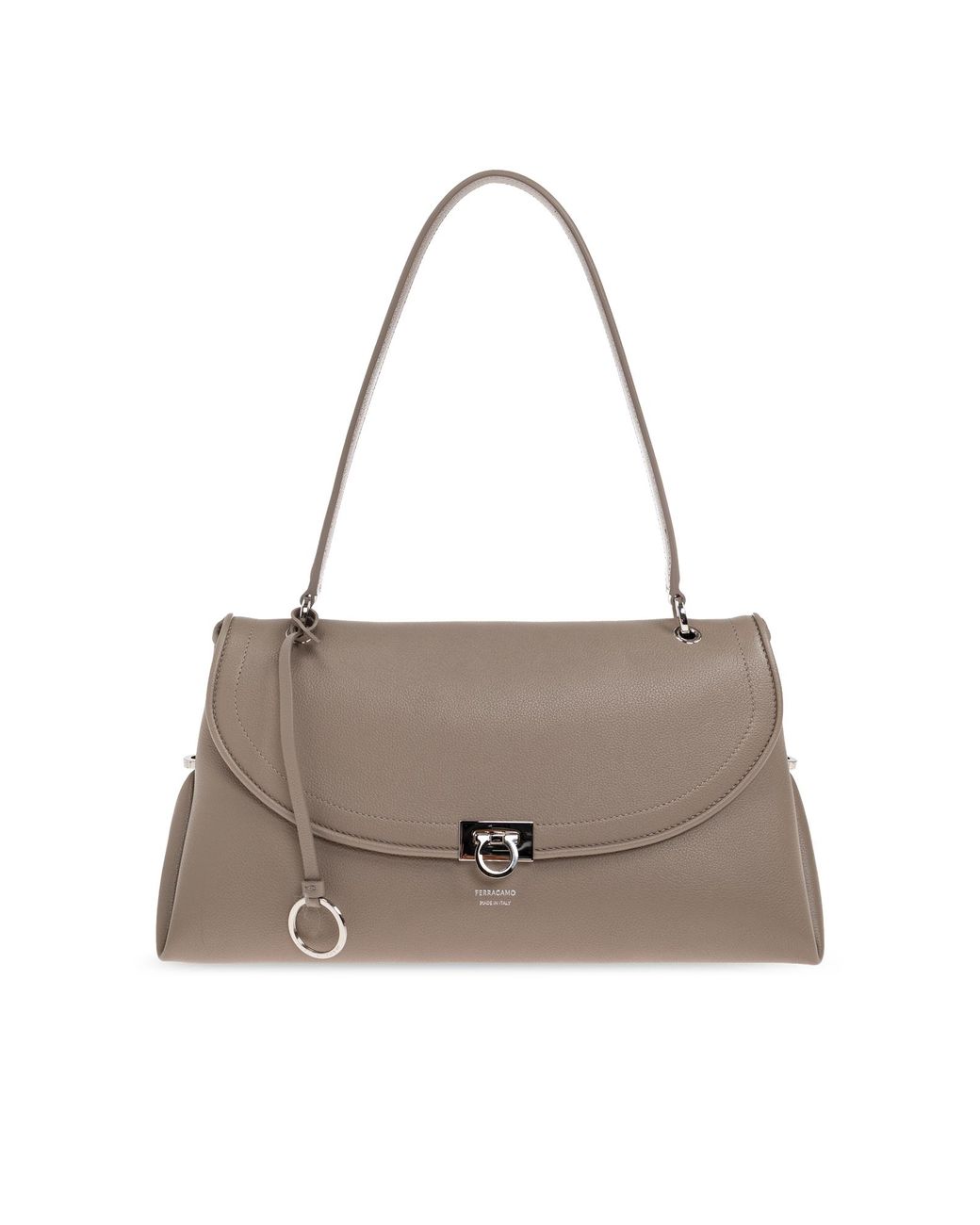 Ferragamo Gray Leather Bag "Sofia 2026 Medium"