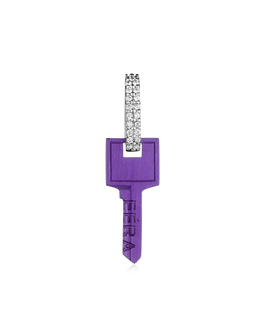 Eera Black Single Earring 'Key Small'