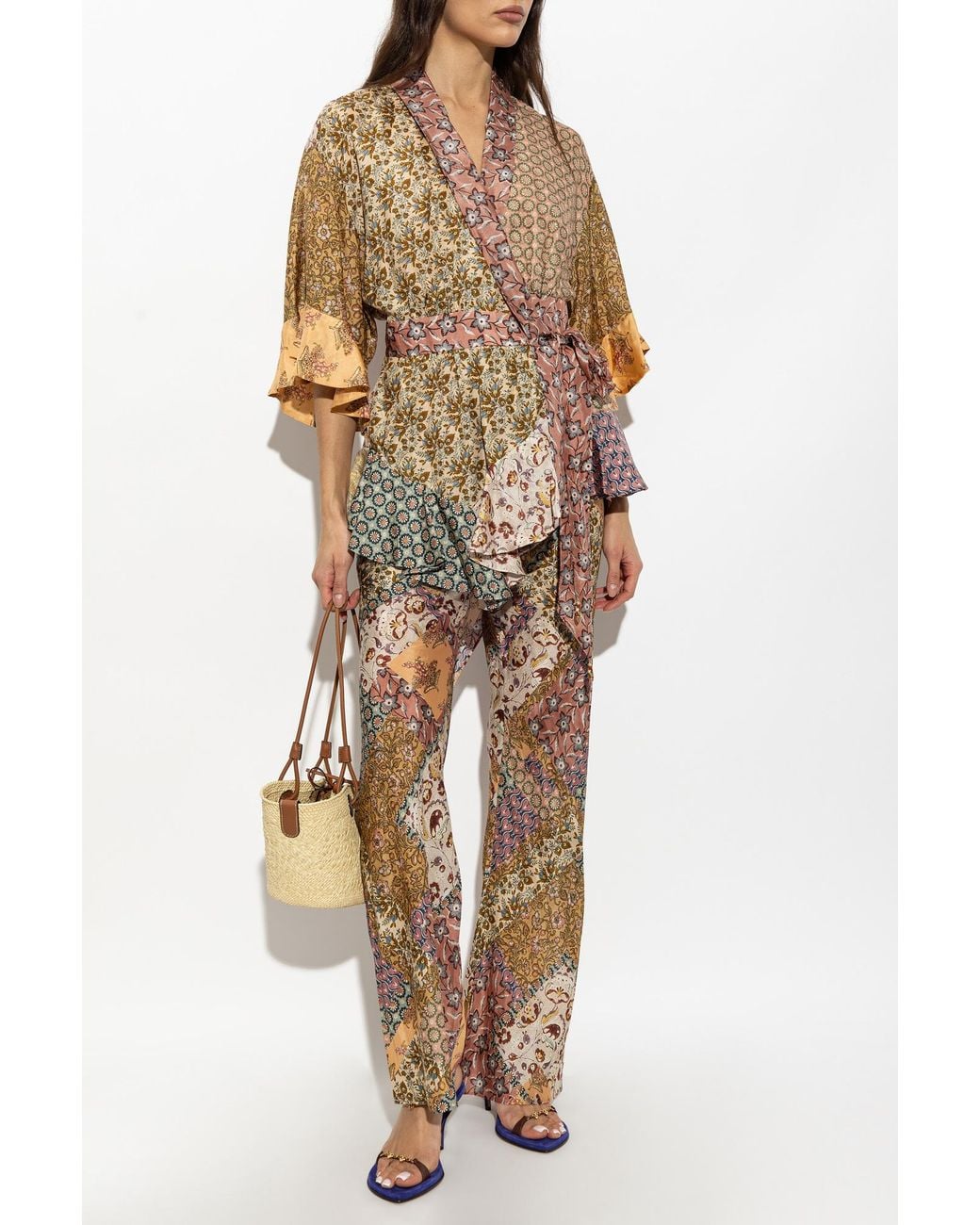 Zimmermann Multicolor Silk Tie-Waist Top