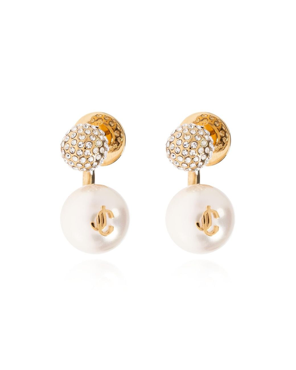 Jimmy Choo White Pearl Earrings