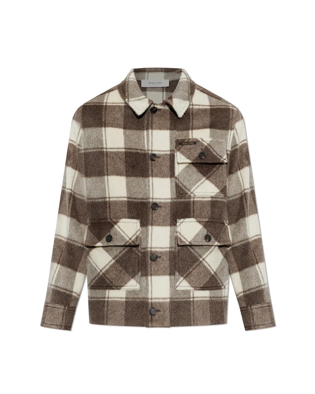 Golden Goose Deluxe Brand Brown Jacket With Pockets for men