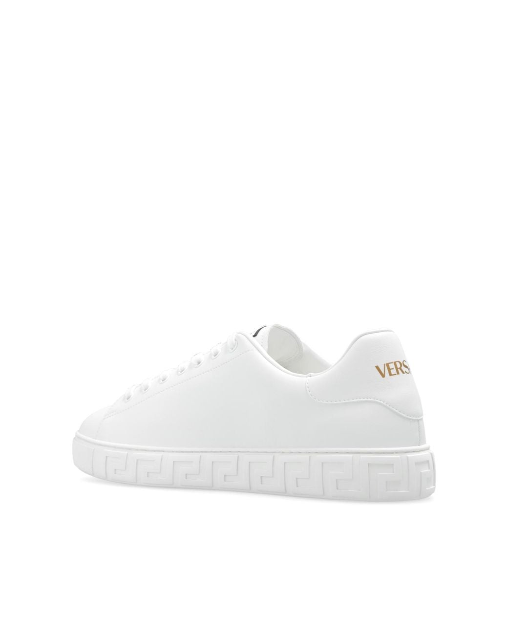 Versace White Greca Leather Low-Top Sneakers for men