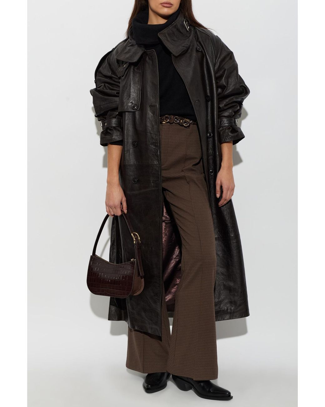 Gestuz Black Leather Coat 'Gzcroline'