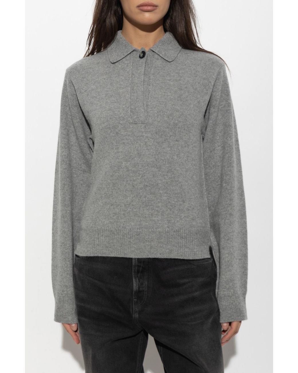 Haikure Gray Wool Polo "Ash"