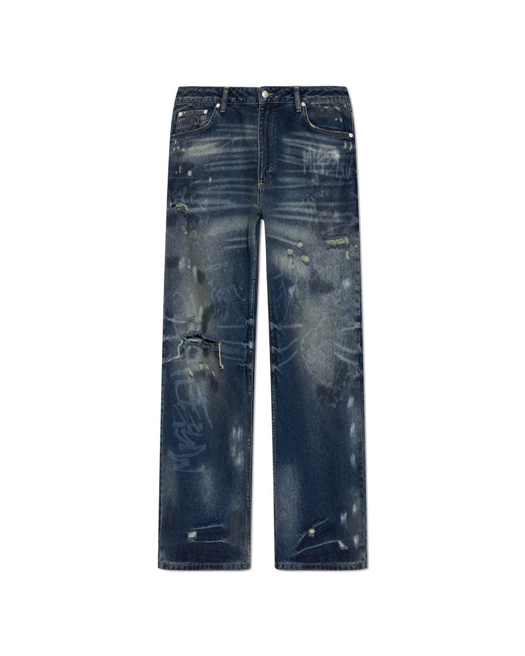 M I S B H V Blue Jeans With 'Vintage' Effect for men